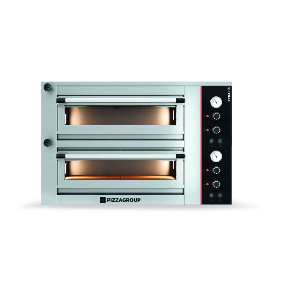 Forno elettrico professionale per pizzeria doppia camera – 6 + 6 pizze Ø 34 cm – 17,76 kW – 380 V