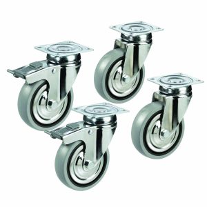 Kit ruote TOPLINE per tavoli refrigerati/congelati 2-3 porte + frigoriferi/congelatori 1 porta