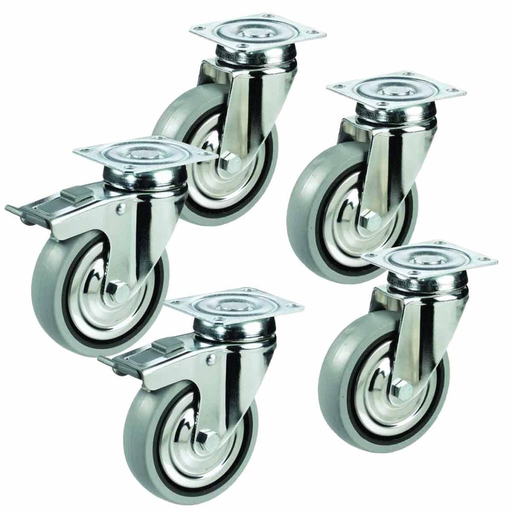 Kit ruote TOPLINE per tavoli refrigerati/congelati 4 porte + frigoriferi/congelatori 2 porte