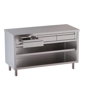 Armadio da lavoro TOPLINE / a giorno, con 2 cassetti superiori, 1200 x 600 mm