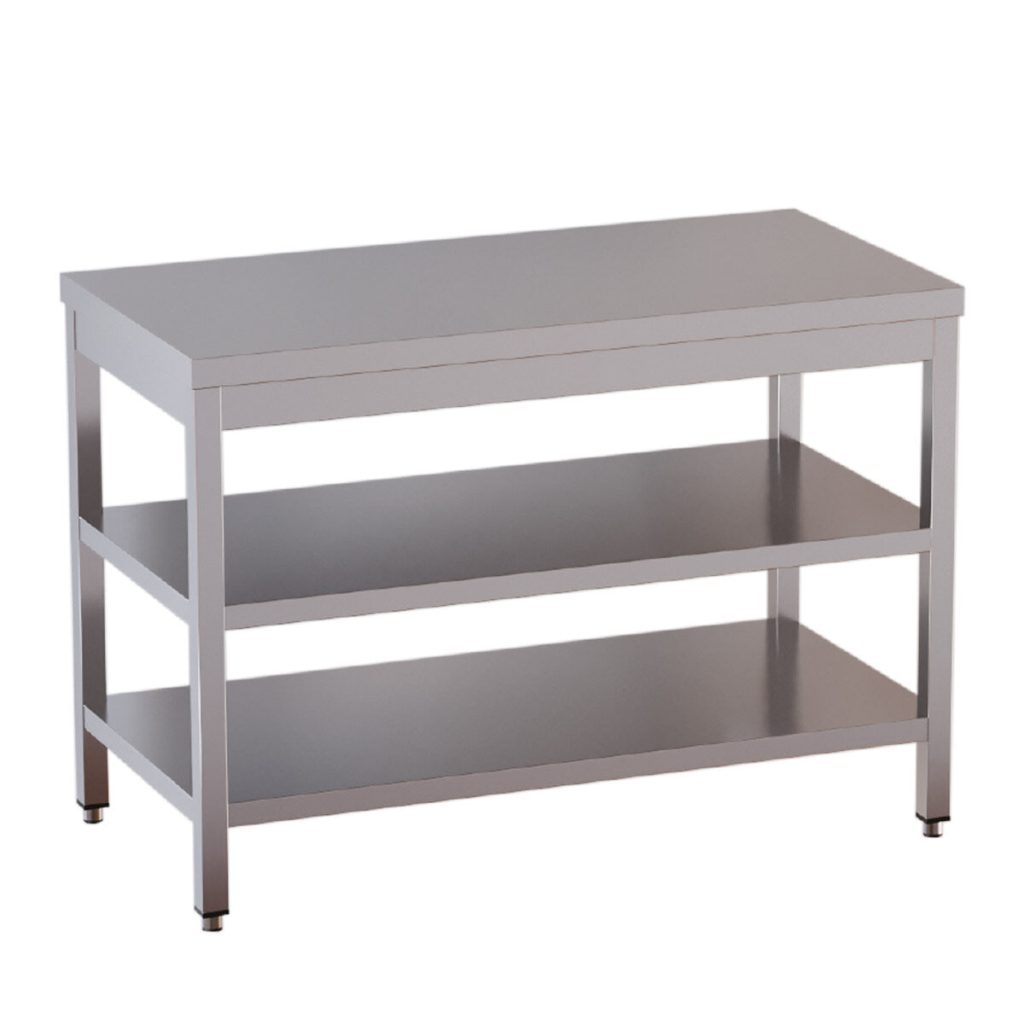 Tavolo da lavoro TOPLINE / con ripiano base e intermedio, 1000 x 600 mm