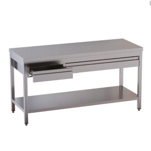 Tavolo da lavoro TOPLINE / fondo, 4 cassetti, 2000 x 600 mm