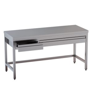 Tavolo da lavoro TOPLINE / a giorno (passante), 2 cassetti, 1000 x 600 mm