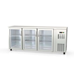 Banco frigo bar TOPLINE inox / 3 porte in vetro, 2025 x 530 mm
