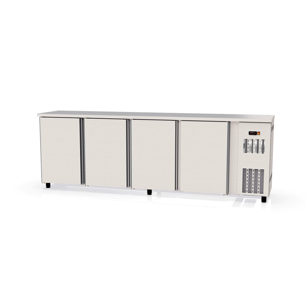 Banco frigo bar TOPLINE inox / 4 porte, 2565 x 530 mm