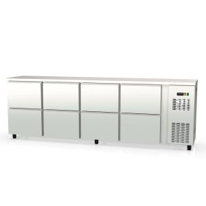 Banco frigo bar TOPLINE inox / 8 cassetti, 2565 x 530 mm