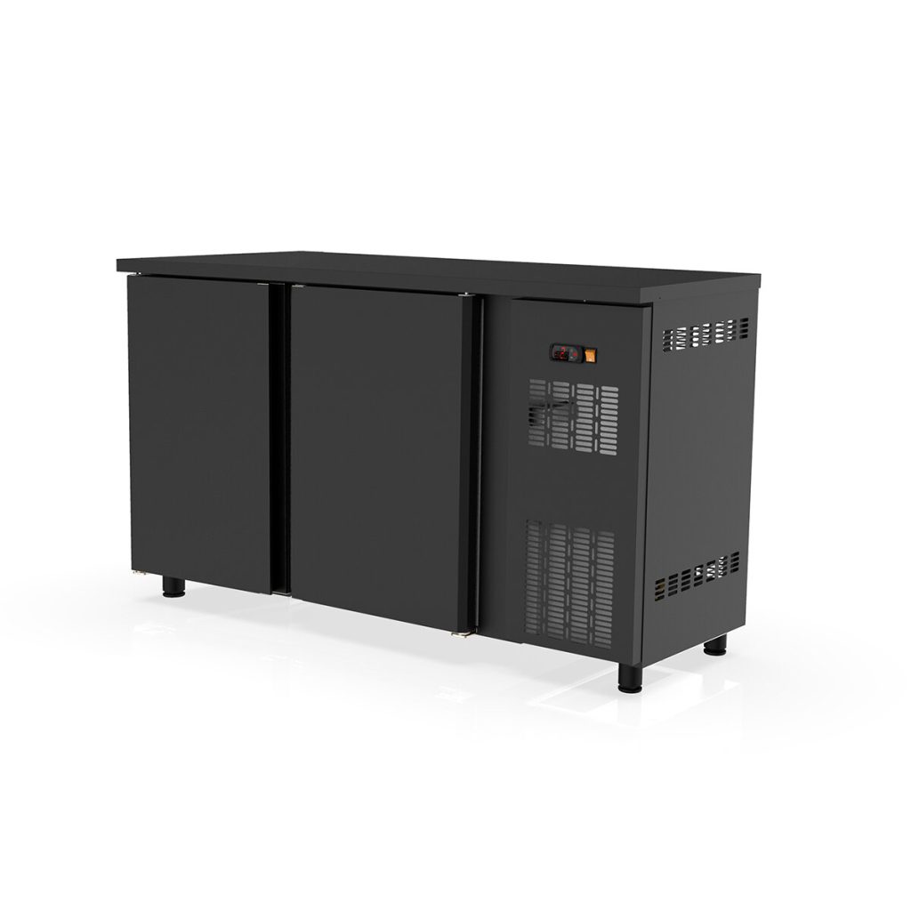 Banco frigo bar TOPLINE nero / 2 porte, 1485 x 530 mm