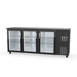 Banco frigo bar TOPLINE nero / 3 porte in vetro, 2025 x 530 mm