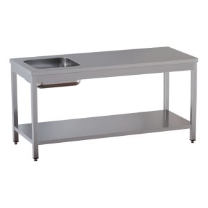 Tavolo chef TOPLINE / vasca a sinistra, 1400 x 600 mm