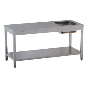 Tavolo chef TOPLINE / vasca a destra, 1600 x 600 mm