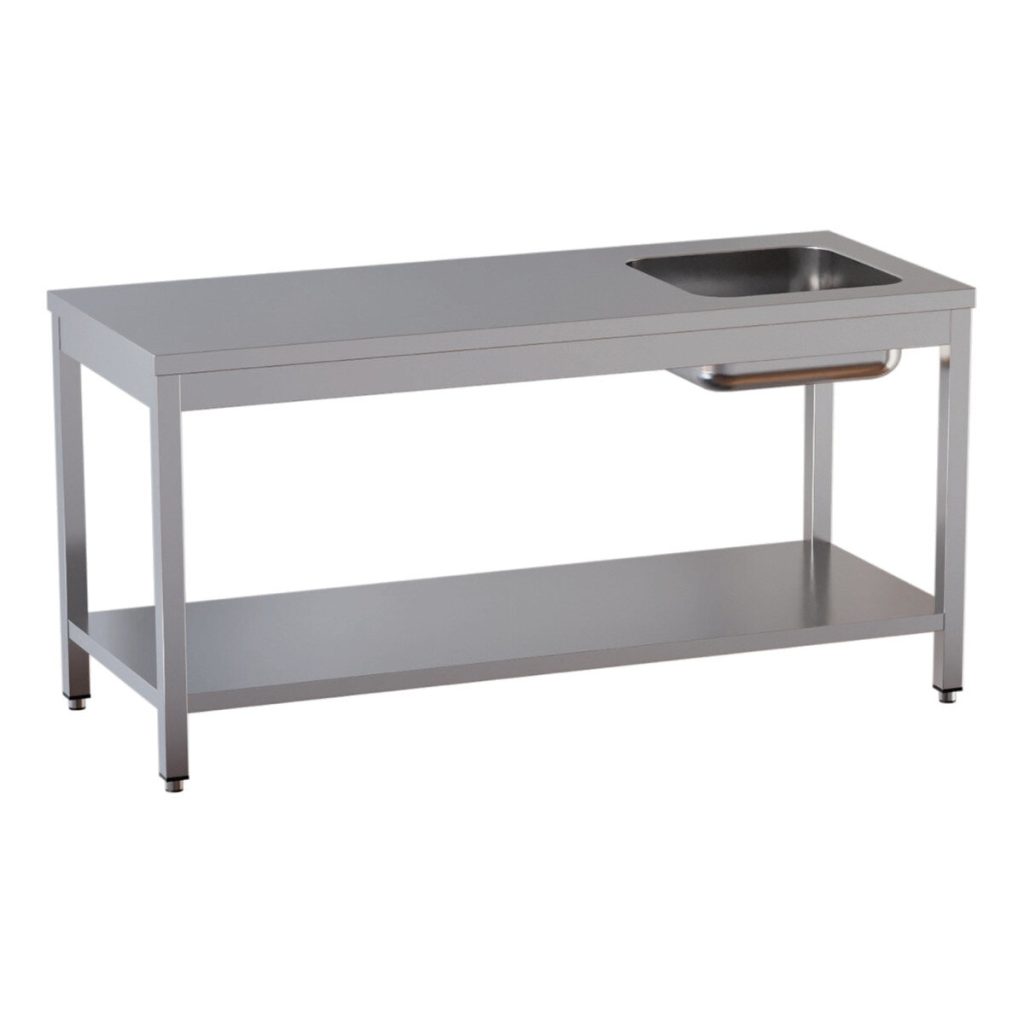 Tavolo chef TOPLINE / vasca a destra, 2000 x 600 mm