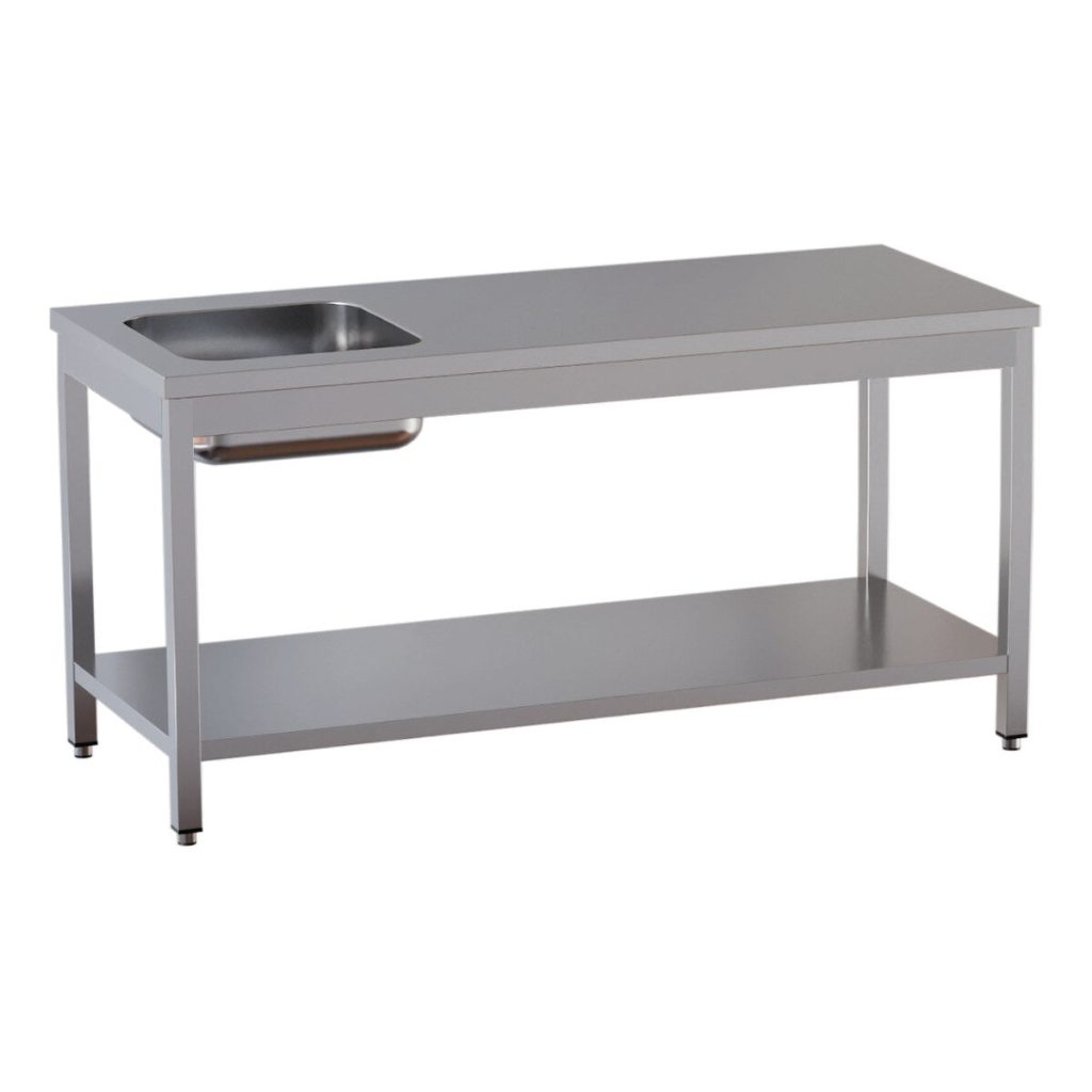 Tavolo chef TOPLINE / vasca a sinistra, 2000 x 700 mm