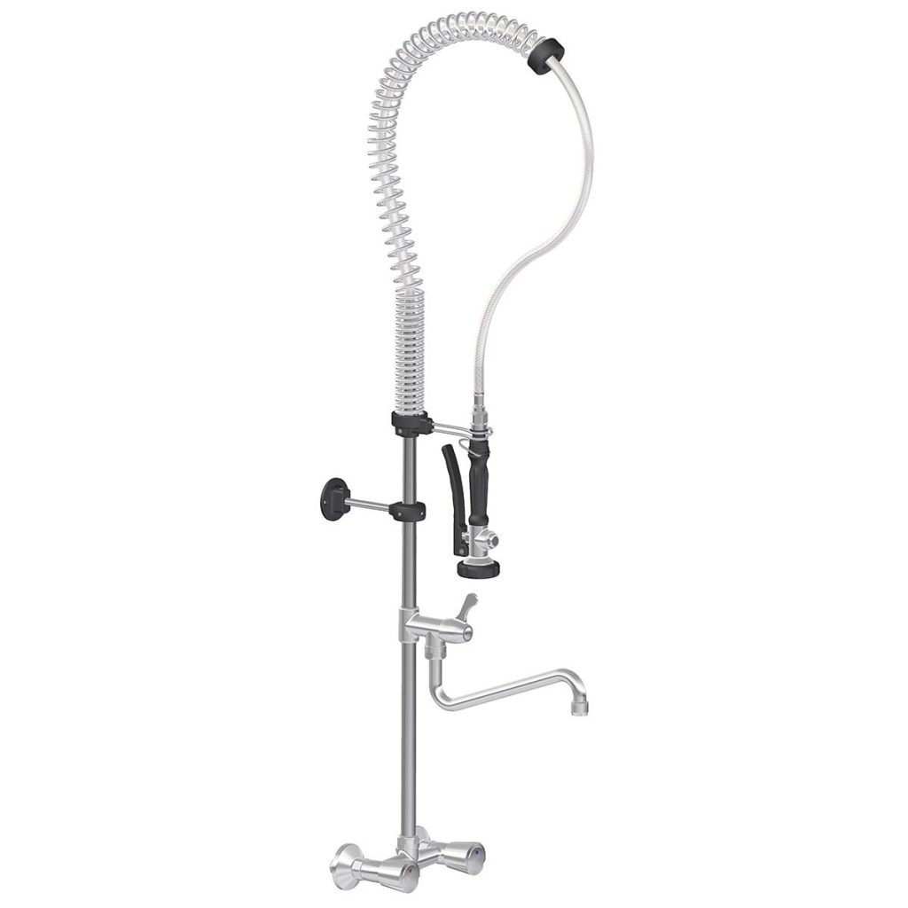 Doccetta lavastoviglie TOPLINE con rubinetto orientabile e 2 valvole miscelatrici – Due fori, 160 x 350 mm