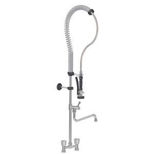 Doccetta lavastoviglie TOPLINE con rubinetto orientabile e 2 valvole miscelatrici a parete – Due fori, 155 x 350 mm