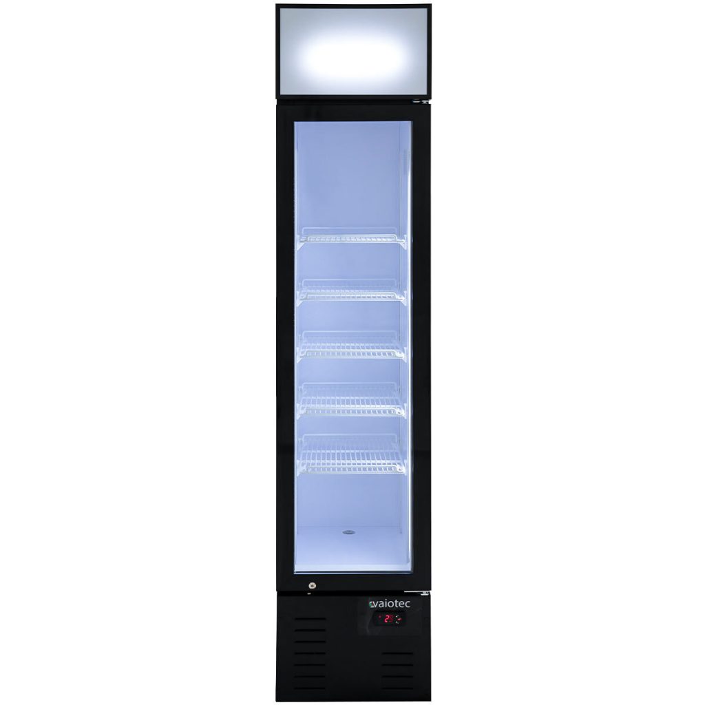 TOPLINE Frigorifero per Bevande 1 Porta / 155 litri con Vano Luminoso “nero”, 390 x 480 mm