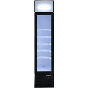 TOPLINE Frigorifero per Bevande 1 Porta / 155 litri con Vano Luminoso "nero", 390 x 480 mm