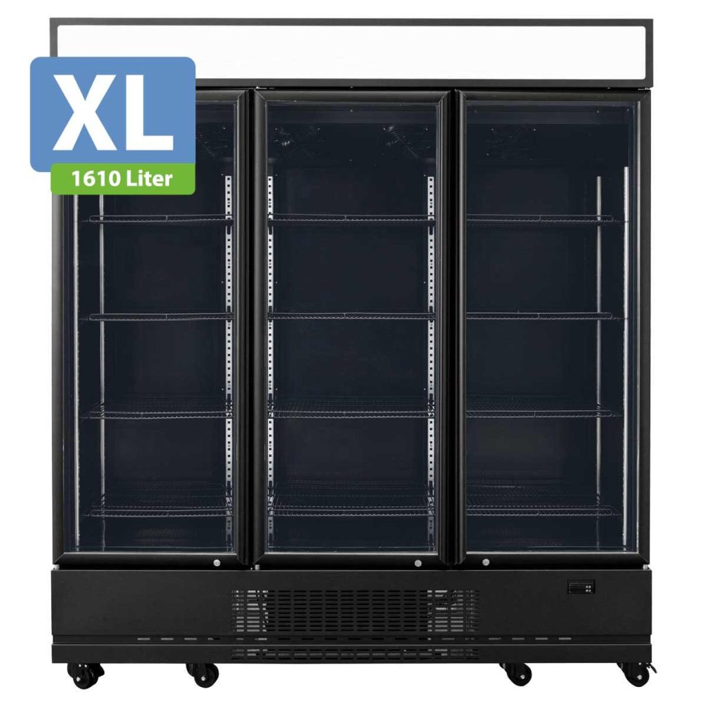 Frigorifero bevande TOPLINE 3 porte / 1610 Litri XL, con illuminazione “nero”, 1919 x 742 mm