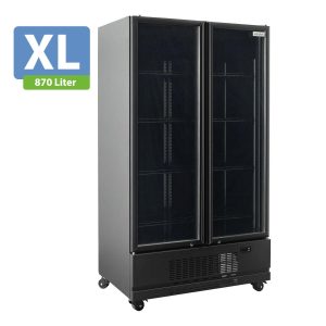 Frigorifero bevande TOPLINE 2 porte / 870 litri XL, nero, 1090 x 742 mm