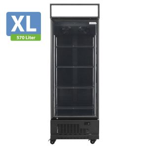 Frigorifero bevande TOPLINE 1 porta / 570 Litri XL, con illuminazione “nero”, 750 x 742 mm