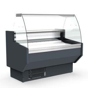 Banco refrigerato TOPLINE 100 – vetro frontale curvo “grigio”, 1025 x 800 mm