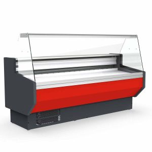 Banco refrigerato TOPLINE 100 – vetro frontale dritto “rosso”, 1025 x 800 mm