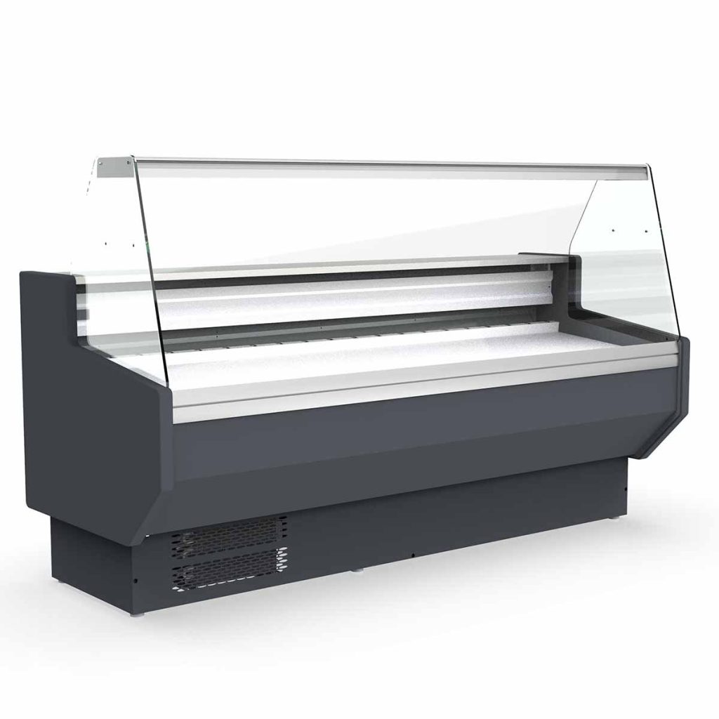 Banco refrigerato TOPLINE 200 – vetro frontale dritto “grigio”, 1985 x 800 mm