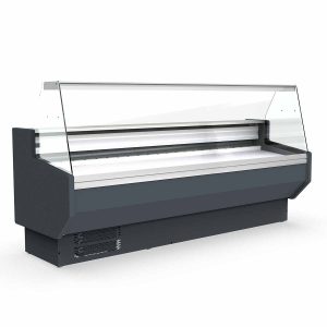 Banco refrigerato TOPLINE 250 – vetro frontale dritto “grigio”, 2465 x 800 mm