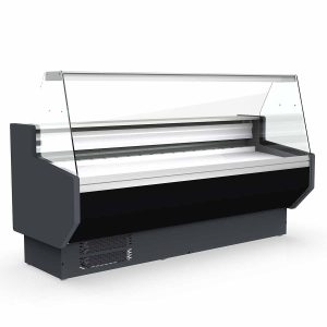 Banco refrigerato TOPLINE 250 – vetro frontale dritto “nero”, 2465 x 800 mm