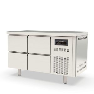 Tavolo refrigerato TOPLINE / 2 vani GN1/1 con 4 cassetti, 1345 x 700 mm