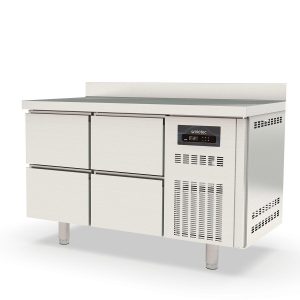 Tavolo refrigerato TOPLINE / 2 vani GN1/1 con 4 cassetti e alzata, 1345 x 700 mm