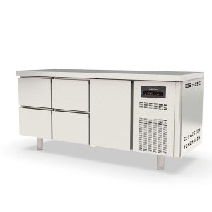 Tavolo refrigerato TOPLINE / 3 vani GN1/1 con 4 cassetti e 1 porta, 1795 x 700 mm
