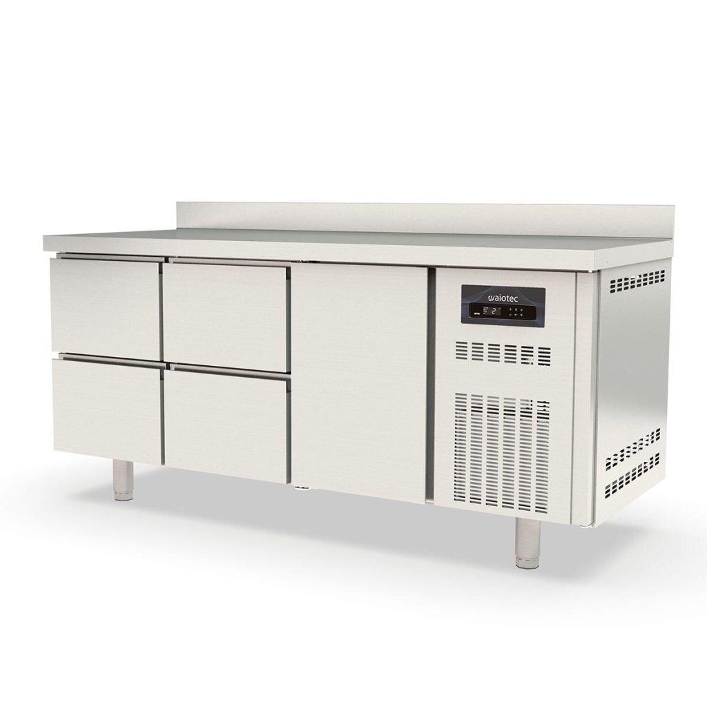 Tavolo refrigerato TOPLINE / 3 vani GN1/1 con 4 cassetti, 1 porta e alzata, 1795 x 700 mm
