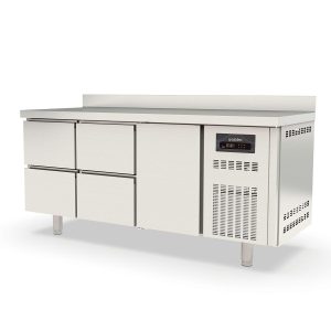 Tavolo refrigerato TOPLINE / 3 vani GN1/1 con 4 cassetti, 1 porta e alzata, 1795 x 700 mm