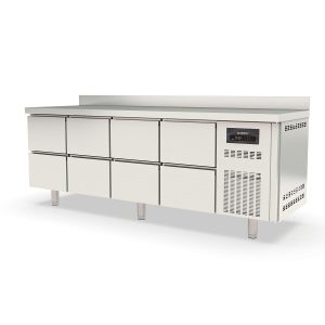 Tavolo refrigerato TOPLINE / 4 vani GN1/1 con 8 cassetti e alzata, 2245 x 700 mm