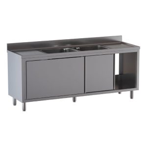 Armadio lavello TOPLINE / 2 vasche e 2 aree di scolo, 2200 x 700 mm