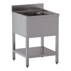 Tavolo lavello TOPLINE / 1 vasca, 800 x 600 mm