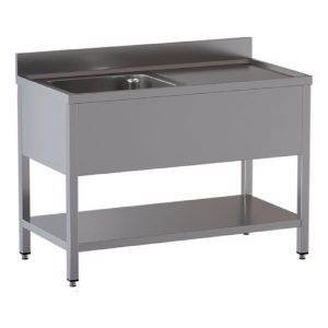 Tavolo lavello TOPLINE / 1 vasca a sinistra + gocciolatoio, 1400 x 700 mm