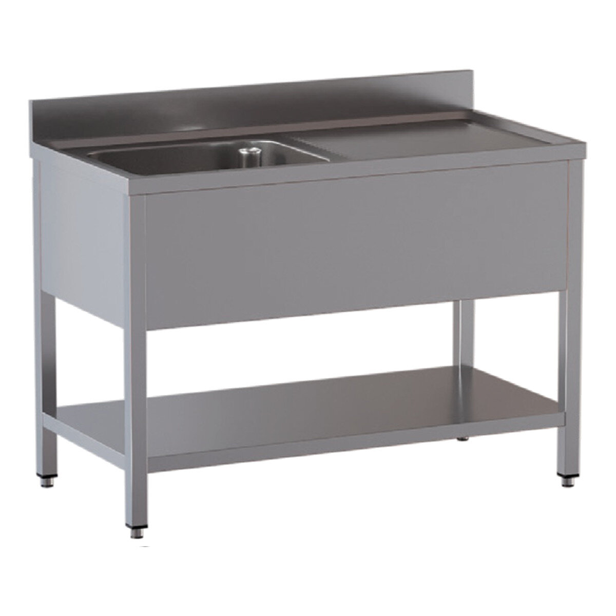 Tavolo lavello TOPLINE / 1 vasca a sinistra + gocciolatoio, 1400 x 700 mm