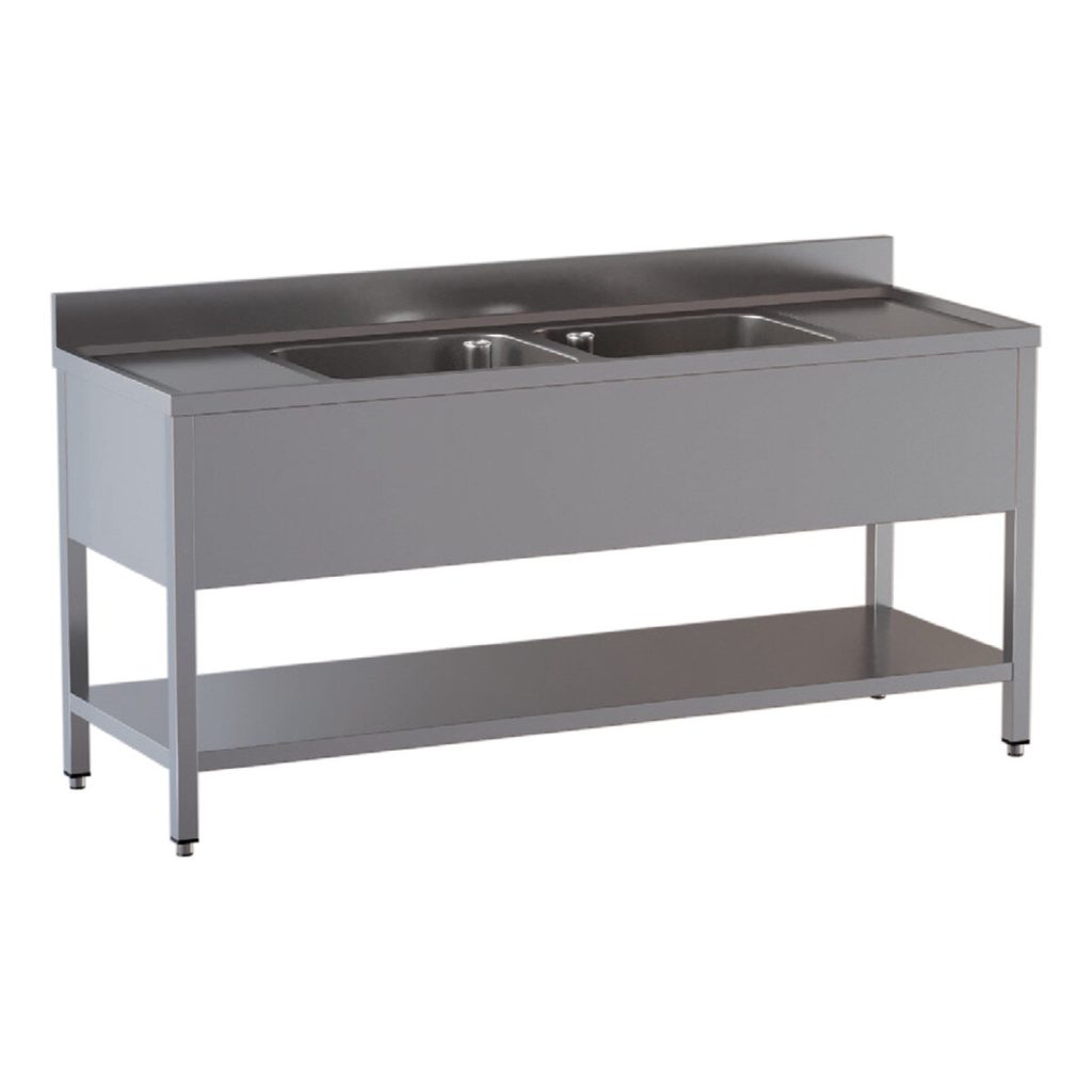 Tavolo lavello TOPLINE / 2 vasche centrali, 2000 x 700 mm
