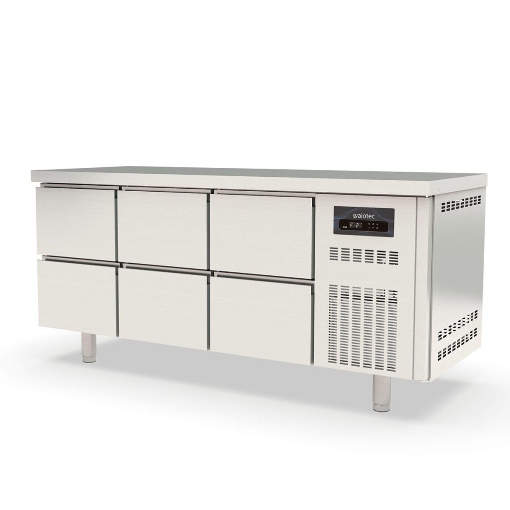 Tavolo congelatore TOPLINE / 3 vani GN1/1 con 6 cassetti, 1795 x 700 mm