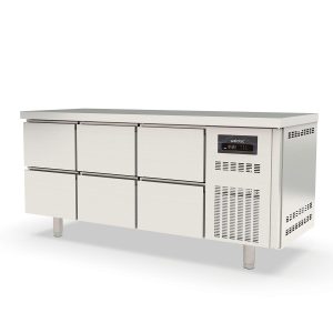 Tavolo congelatore TOPLINE / 3 vani GN1/1 con 6 cassetti, 1795 x 700 mm