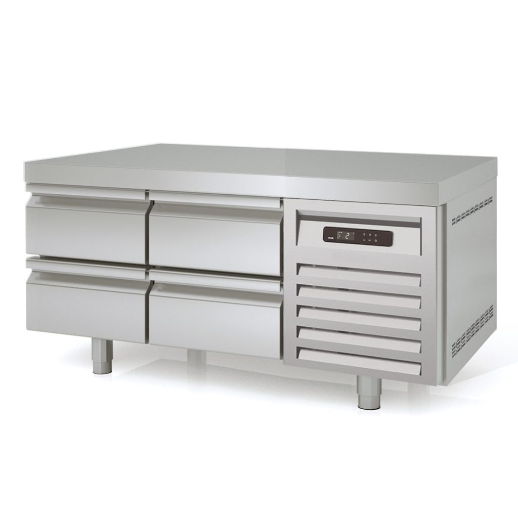 Tavolo refrigerato sottobanco TOPLINE / 2 vani GN 1/1 con 4 cassetti, 1345 x 700 mm