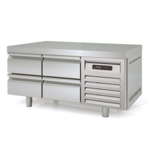 Tavolo refrigerato sottobanco TOPLINE / 2 vani GN 1/1 con 4 cassetti, 1345 x 700 mm