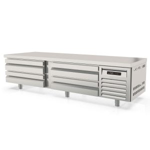 Tavolo refrigerato sottobanco TOPLINE / 2 vani GN 2/1 con 4 cassetti, 2110 x 700 mm