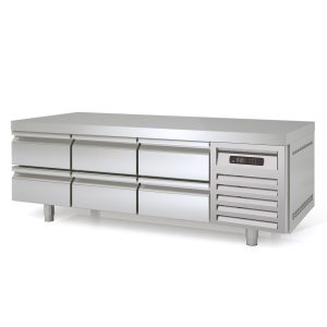 Tavolo refrigerato sottobanco TOPLINE / 3 vani GN 1/1 con 6 cassetti, 1795 x 700 mm