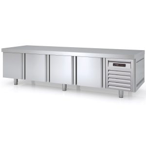 Tavolo refrigerato sottobanco TOPLINE / 4 vani GN 1/1 con 4 porte, 2245 x 700 mm