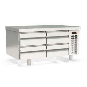 Tavolo refrigerato sottobanco TOPLINE (Slim) / 2 vani GN 1/1 con 4 cassetti, 1200 x 700 mm