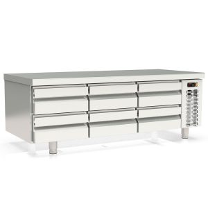 Tavolo refrigerato sottobanco TOPLINE (Slim) / 3 vani GN 1/1 con 6 cassetti, 1600 x 700 mm