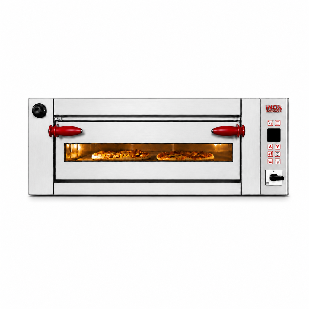 Forno elettrico pizza INOXPRO-D4 – controllo digitale – camera singola – 4 pizze Ø34 cm – 6,6 kW – 400 V