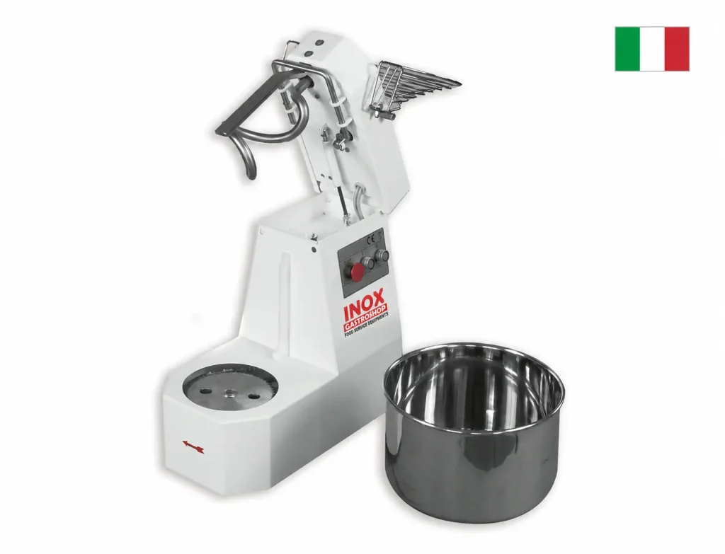 Impastatrice Inox GastroShop SM15 testa ribaltabile e vasca estraibile – 16 L – 400 V – 2 velocità